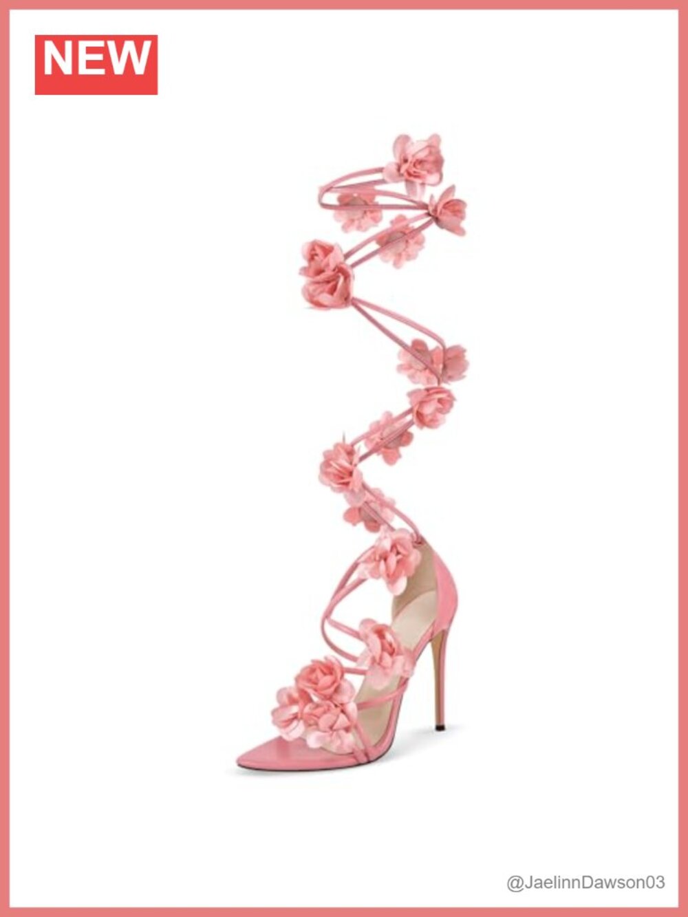 Floral Wrap Knee High Gladiator Stiletto Heels Women's Pointed Toe Lace Up